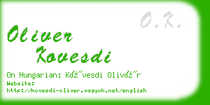 oliver kovesdi business card